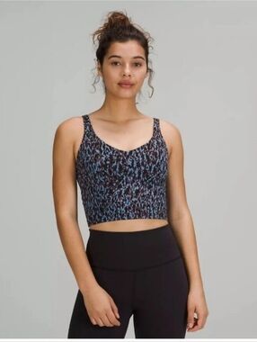 Lululemon Athletica Blue and Black Patterned Tank Top Size 6
